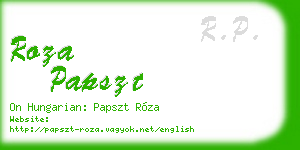 roza papszt business card
