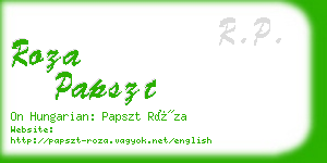 roza papszt business card